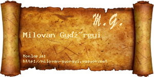 Milovan Györgyi névjegykártya